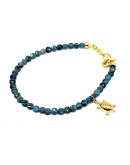Bracciale apatite blu con tartaruga