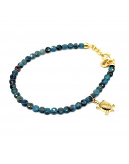 Bracciale apatite blu con tartaruga