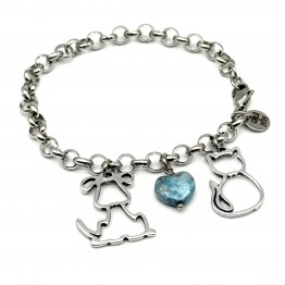 Cat and dog bracelet