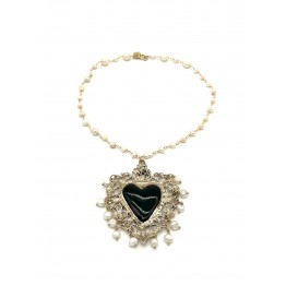 Collana Sacro Cuore con Perle