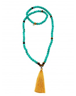 Collana Mala Aulite Verde e Occhio di Tigre