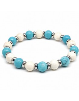 Bracciale con pietre diaspro crema e turchese