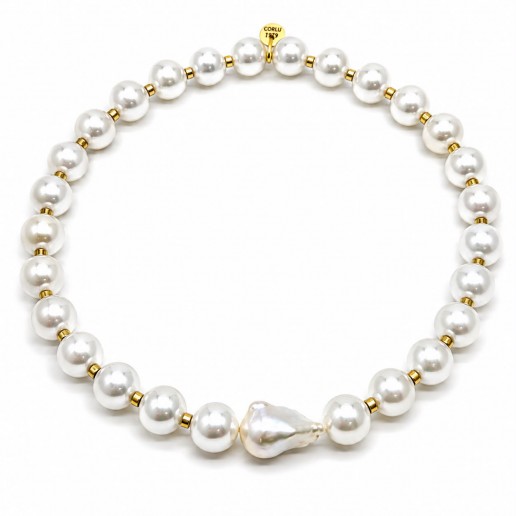 Collana perle con perla barocca