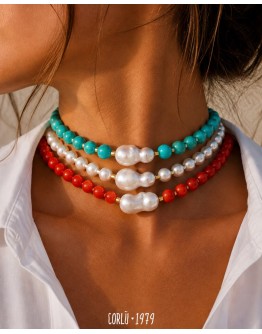Collana perle con perla barocca 