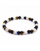 Bracciale Occhio di Tigre, Aulite, occhio tigre blu e dischetti Bracciale Occhio di Tigre, Aulite, occhio tigre blu e dischetti
