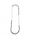 Collana Pietre Occhio di tigre light blu con elementi puntinati