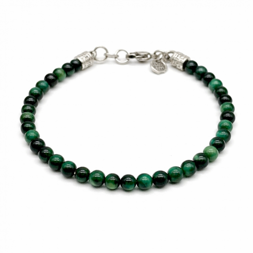 BRACELET EN OEIL DE TIGRE VERT