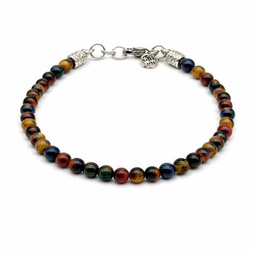 BRACELET EN OEIL DE TIGRE MULTICOLORE