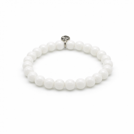 WEISSER ACHAT BABY-ARMBAND