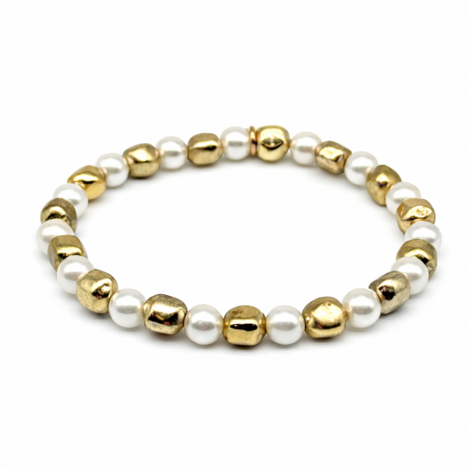 BRACCIALE PERLE di FIUME e PEPITE