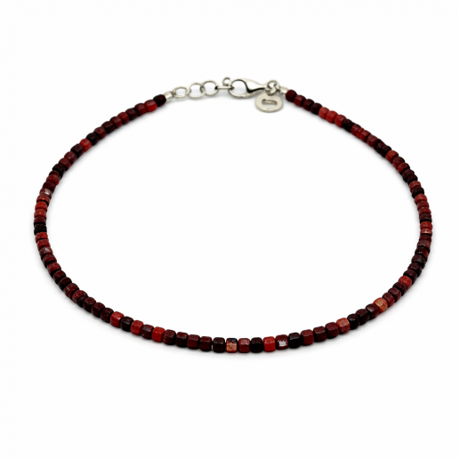 Facettiertes Fußkettchen aus rotem Jaspis