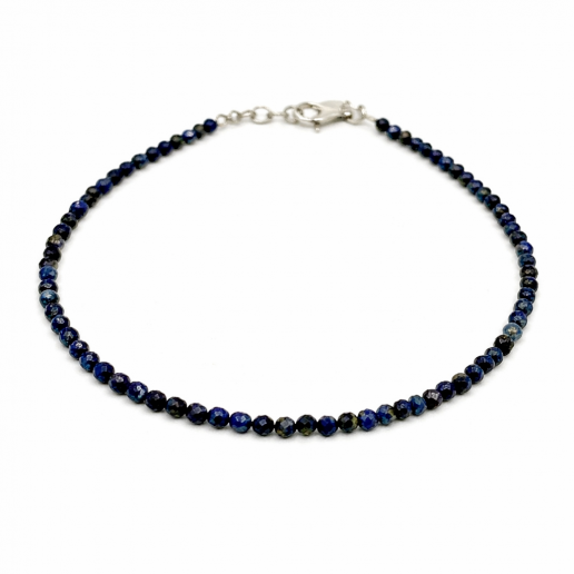 Cavigliera lapislazzuli naturale sfaccettato