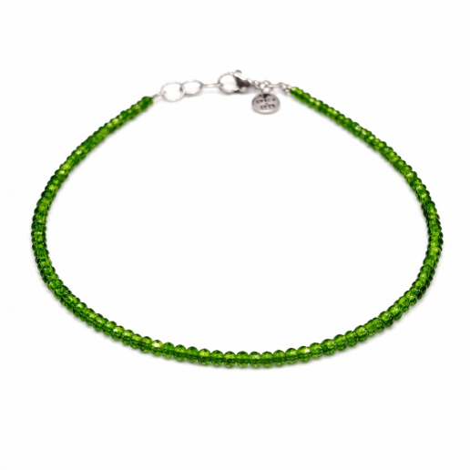 Facettiertes natürliches Peridot-Fußkettchen