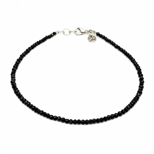 Facettiertes Fußkettchen aus natürlichem schwarzem Onyx