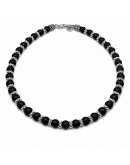 NECKLACE Satin Onyx with Dotted Elements NECKLACE Satin Onyx with Dotted Elements