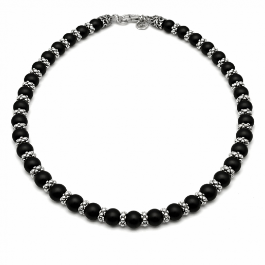 NECKLACE Satin Onyx with Dotted Elements NECKLACE Satin Onyx with Dotted Elements