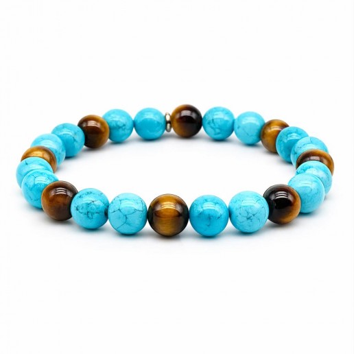 Bracciale Occhio di Tigre e Turchese