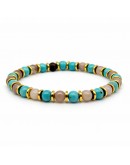 Fossil Agate and Turquoise Aulite Bracelet