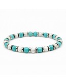 Bracciale Pietra Aulite Turchese e Agata Bianca