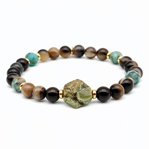 Bracciale Pietre Corno e Turchese Africano
