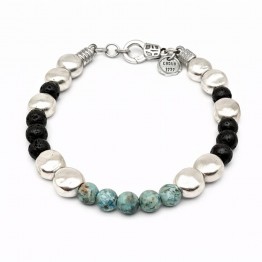 BRACCIALE ISLAND Turchese Africano e Pietra Lavica