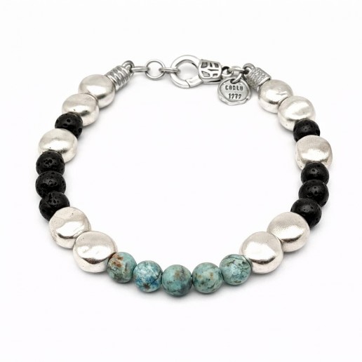 ISLAND BRACELET African Turquoise and Lava Stone