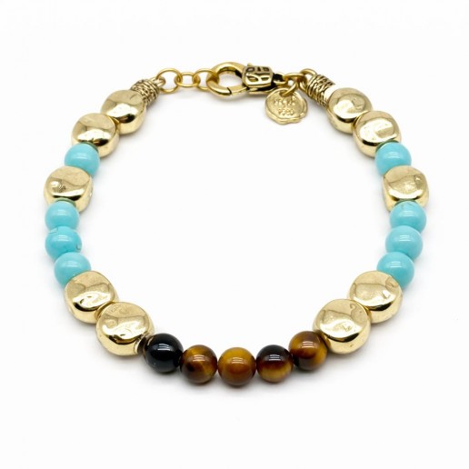 ISLAND TIGER'S EYE AND TURQUOISE BRACELET