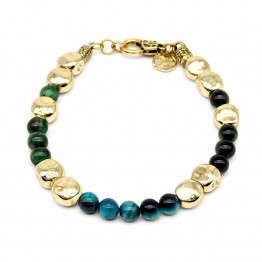 BRACCIALE ISLAND OCCHIO di TIGRE LIGHT BLUE e OCCHIO di TIGRE VERDE