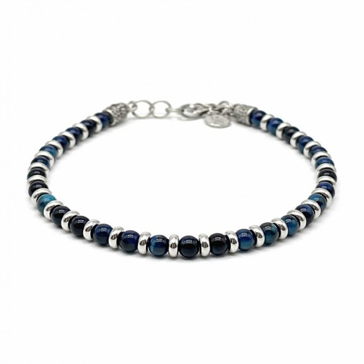 BRACCIALE OCCHIO DI TIGRE BLU CON DISTANZIALI