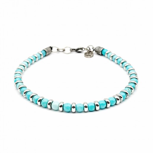 PULSERA DE PIEDRA TURQUESA con ESPACIADORES