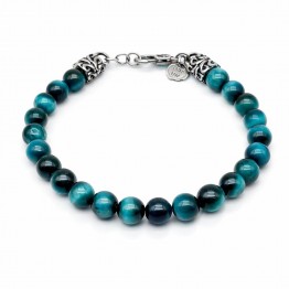 tiger eye bracelet light blue