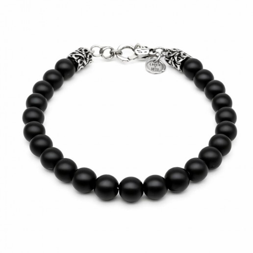 BRACCIALE PIETRE ONICE SATINATO