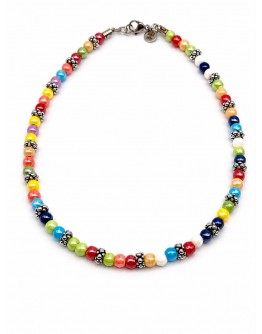COLLANA CERAMICA e ELEMENTI PASSANTI PUNTINATI  