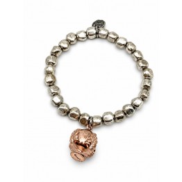 Pulsera «Pepite» de plata y pumo rosado