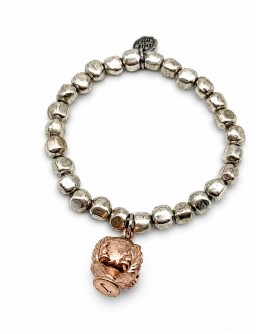 Bracciale Pepite argento e pumo rosè