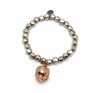 Pulsera «Pepite» de plata y pumo rosado