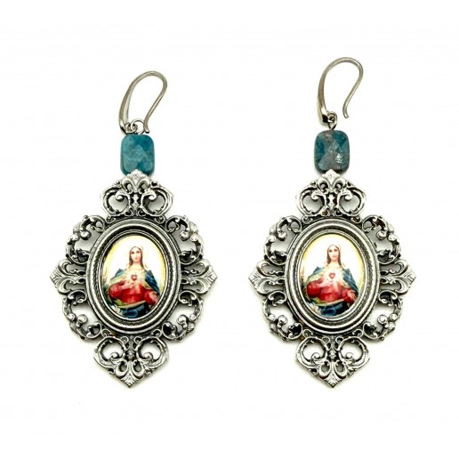 Boucles d'oreilles Saints et pécheurs Cœur Immaculé de Marie