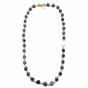 Collana Ametista e Perla Barocca