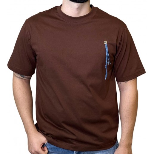 T-shirt à franges marron