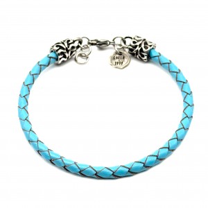Bracciale cuoio turchese