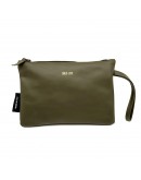 Pochette en cuir vert