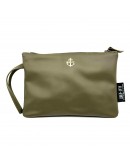 Pochette en cuir vert