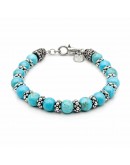 PULSERA RAYAS DE TURQUESA CON ELEMENTOS DE PUNTOS