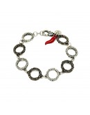 BRACCIALE CERCHI PUNTINATI Argento e ORO
