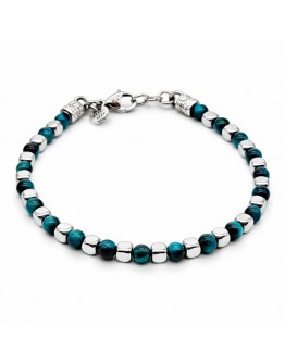BRACCIALE EMATITE e OCCHIO DI TIGRE LIGHT BLUE