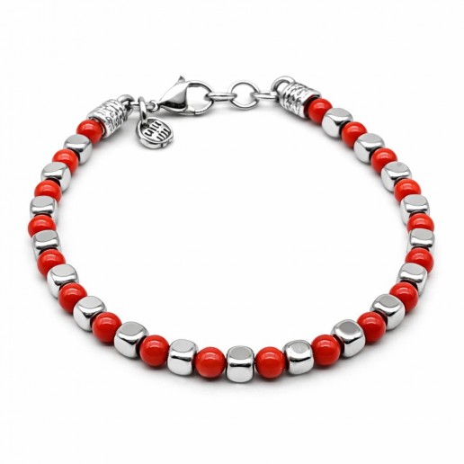 BRACCIALE EMATITE e CORALLO