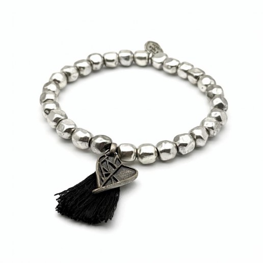 PULSERA DE PEPITAS cada CORAZÓN con Borla