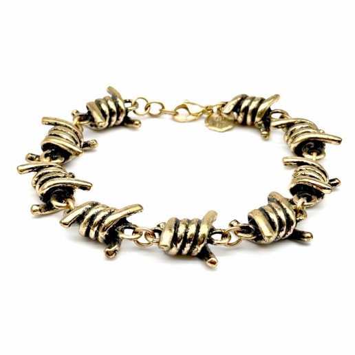 PULSERA GRANDE DE ALAMBRE BARDO - ORO 