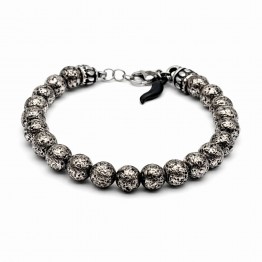 LAVA STONE BRACELET Silver and CORNET