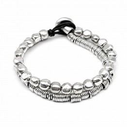 BRACCIALE PEPITE E ANELLINI Argento
